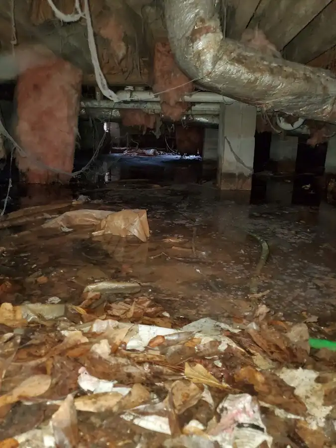 Crawl space flood assessment for Commercial Water Damage Restoration in Slinger
